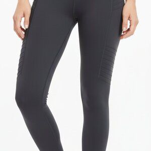 ATHLETA Leggings Delancey Moto Tight Women's Size M Black Pockets Stretch